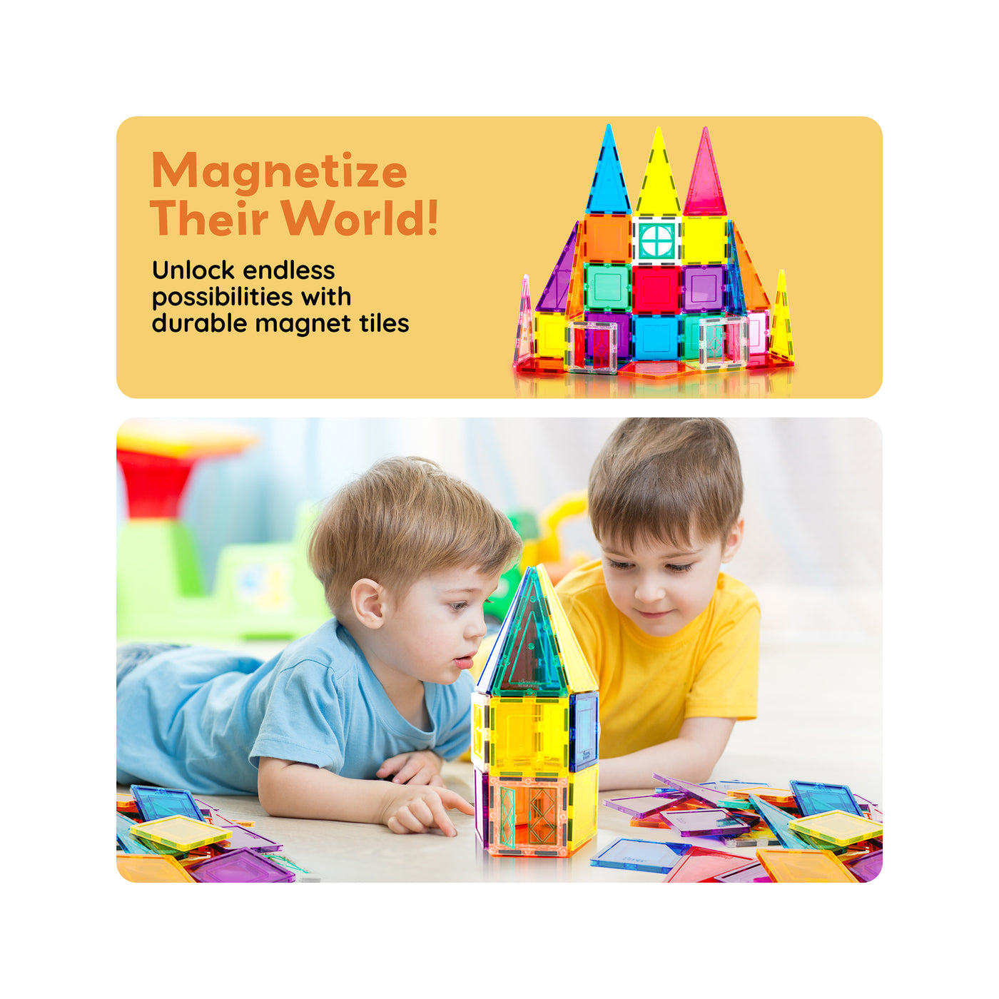 PicassoTiles 36pc Rocket Ship Magnetic Building Block Set