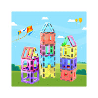 PicassoTiles Magnetic Tile Building Set with Unique Shapes - 42 Pieces