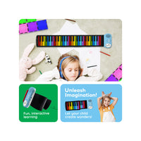 PicassoTiles Kid's 49 Colorful Key Roll-Up Educational Keyboard