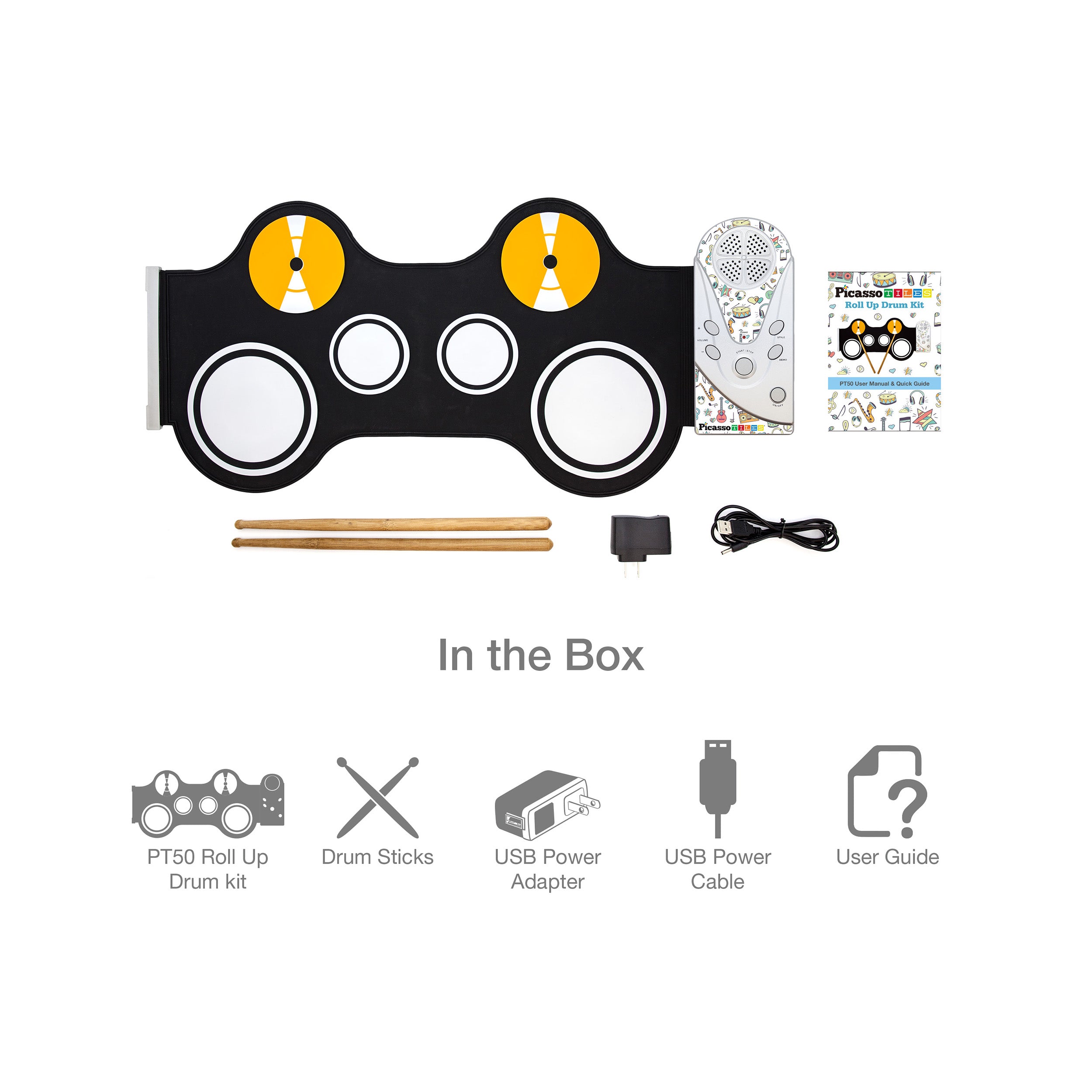 PicassoTiles Flexible Roll-Up Educational Electronic Drum Kit
