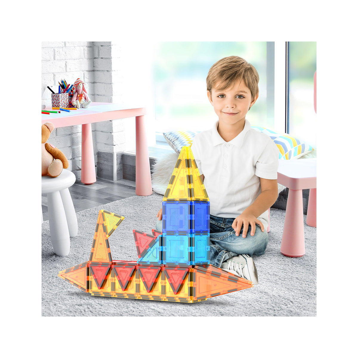 60pc Magnetic Building Tiles for Kids Ages 3+ | PicassoTiles