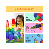 PicassoTiles 60 Piece Classic Magnetic Tiles