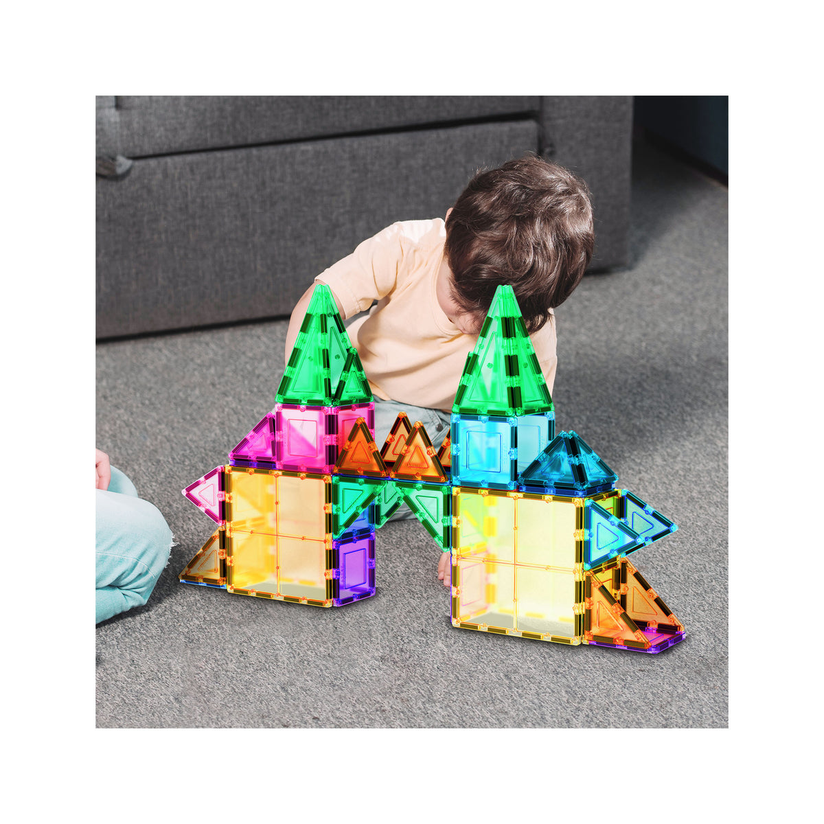 PicassoTiles Magnetic Tiles 61 Piece Building Set