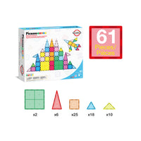 PicassoTiles 61pc Magnetic Tile Classic Building Set