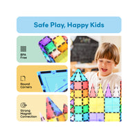 PicassoTiles Magnetic Tile Classic 61pc Building Set