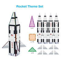 PicassoTiles 3in1 Rocket, Train, and Bus with Stick on Designs