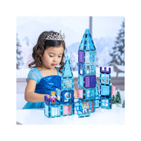 PicassoTiles 72pc Magnetic Tiles Winter Ice Castle Set