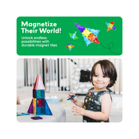 PicassoTiles 80pc Magnetic Tile Diamond Building Set w/Car Base