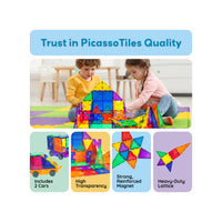 PicassoTiles 82pc Magnetic Tile Creativity Builder Set