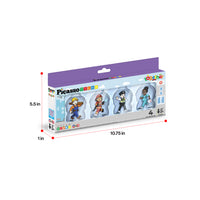 PicassoTiles Together 4-piece community helpers set packaging box with dimensions (5.5 in x 10.75 in x 1 in).