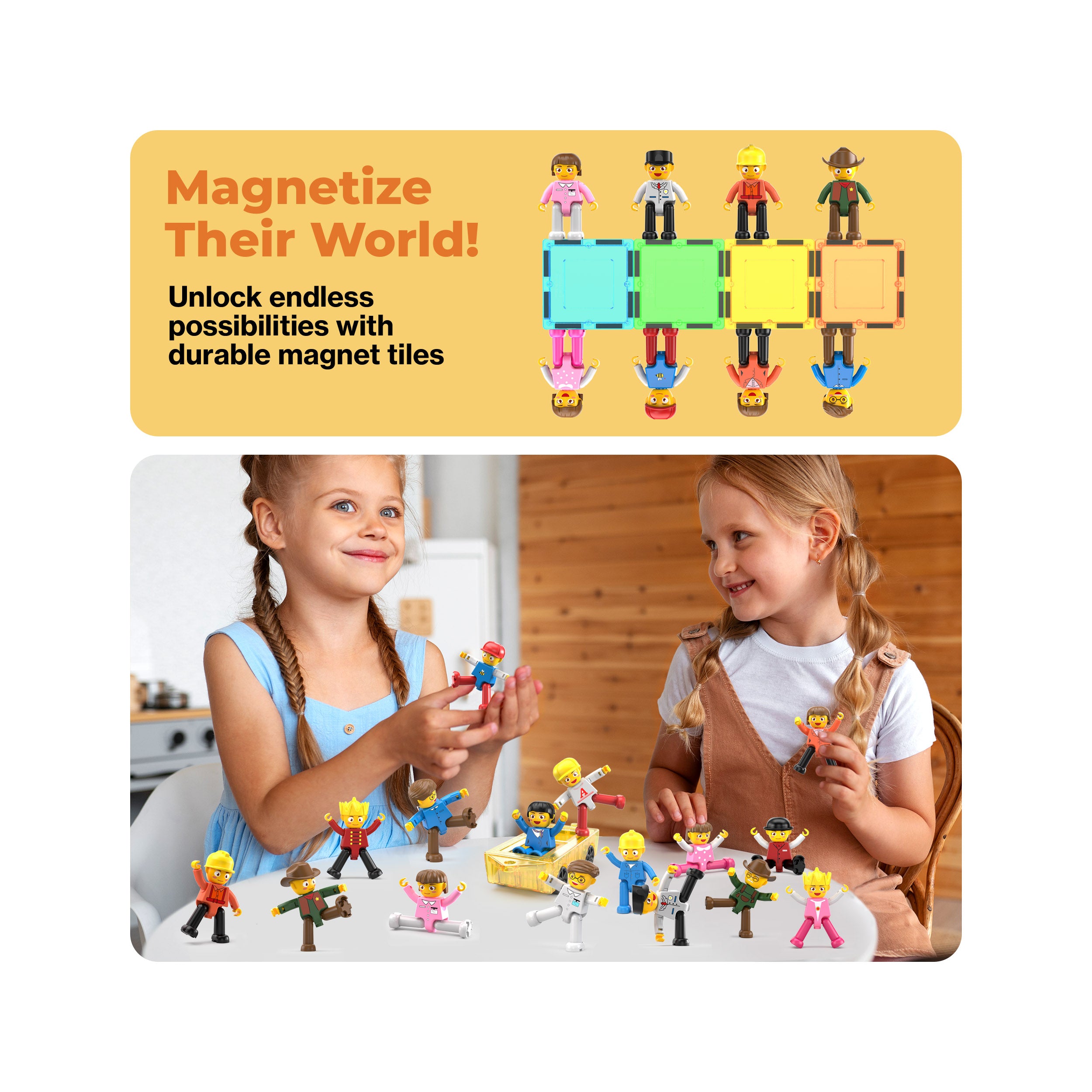 PicassoTiles 16 Piece Character Figure Set