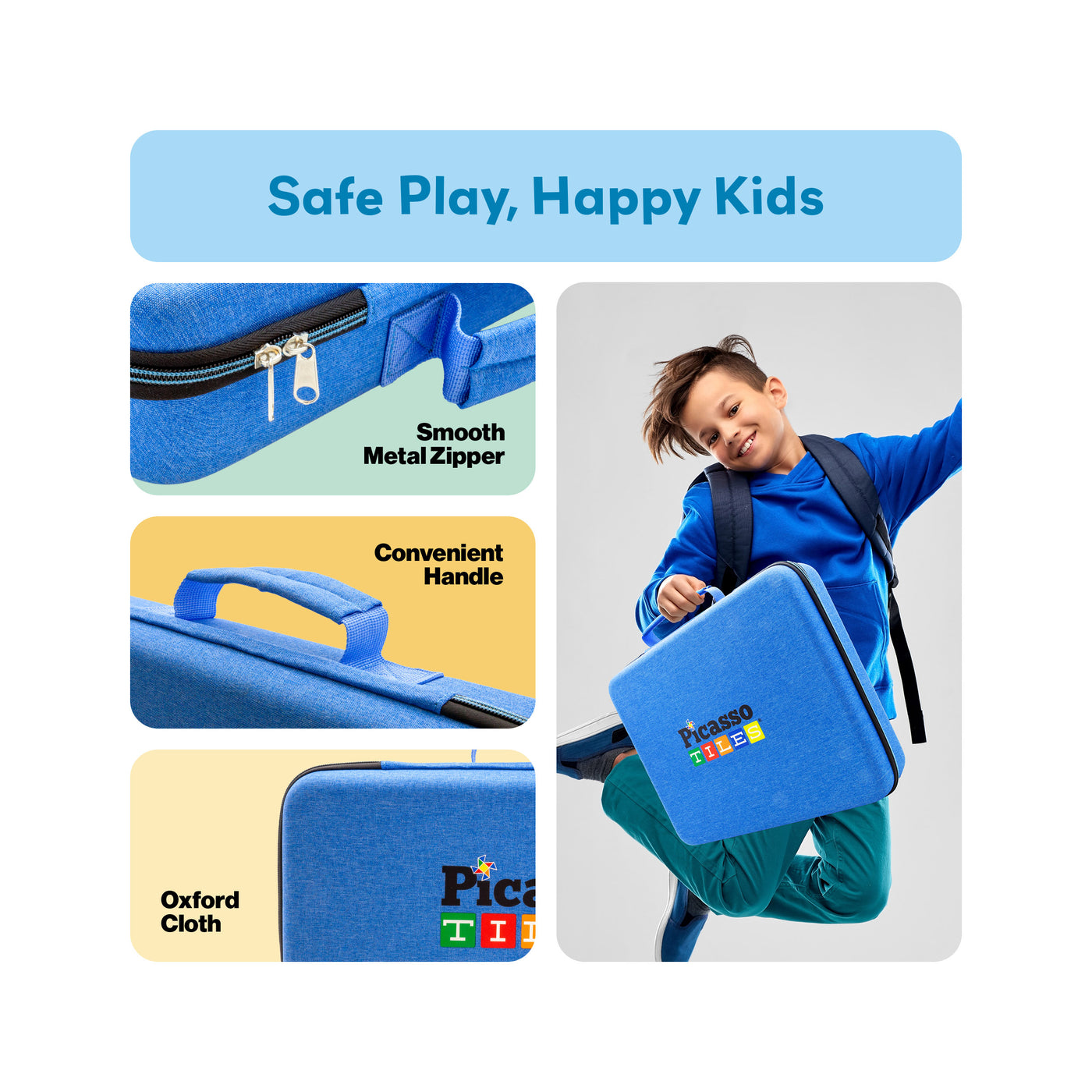 PicassoTiles Magnetic Tiles Storage Water Resistant Medium Toy Case