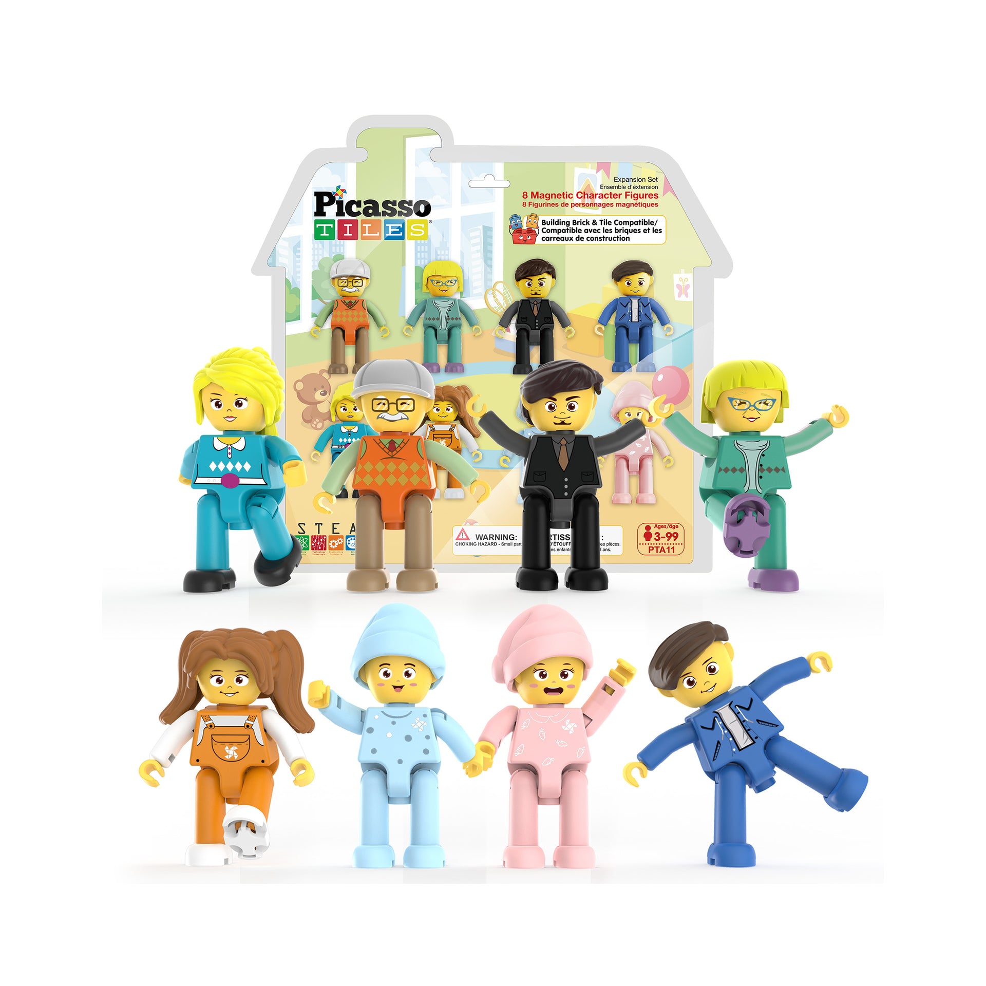 PicassoTiles Family Character Action Figure Magnet Toys
