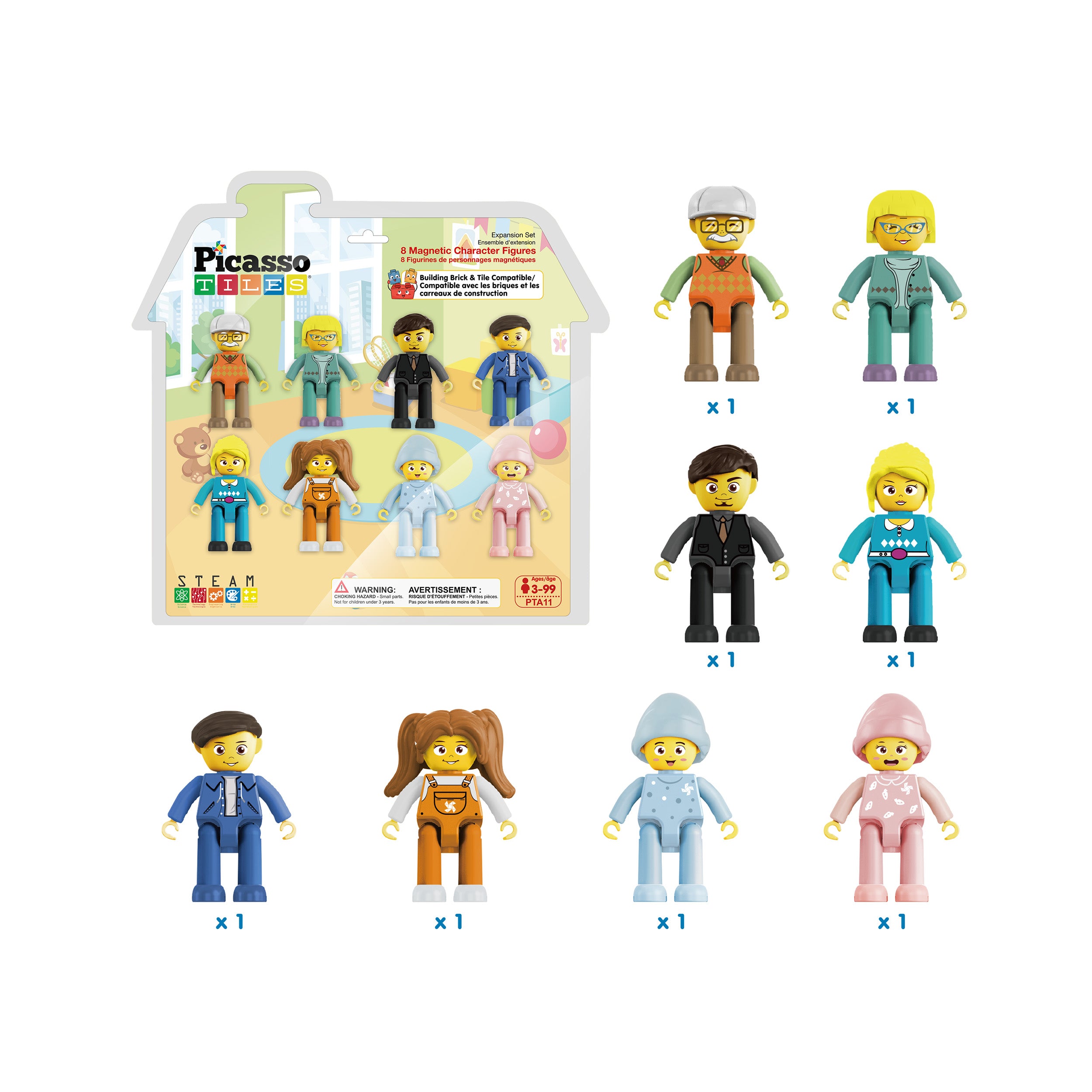 PicassoTiles Family Character Action Figure Magnet Toys