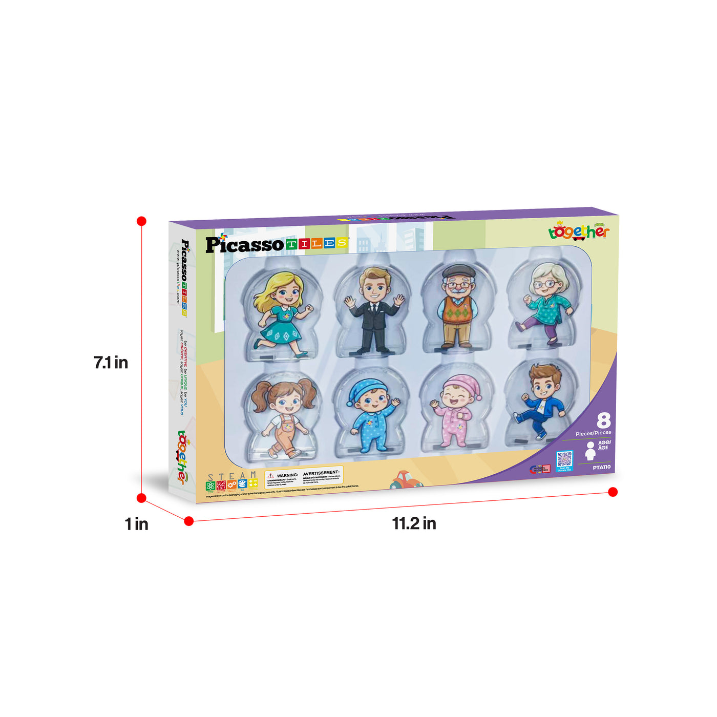 PicassoTile Magnetic Family Figures 8pc
