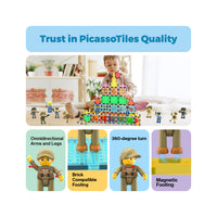 PicassoTiles Law Enforcement & Military Character Figure Set