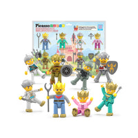 PicassoTiles Medieval King and Knights Magnet Tile Character Figure Set