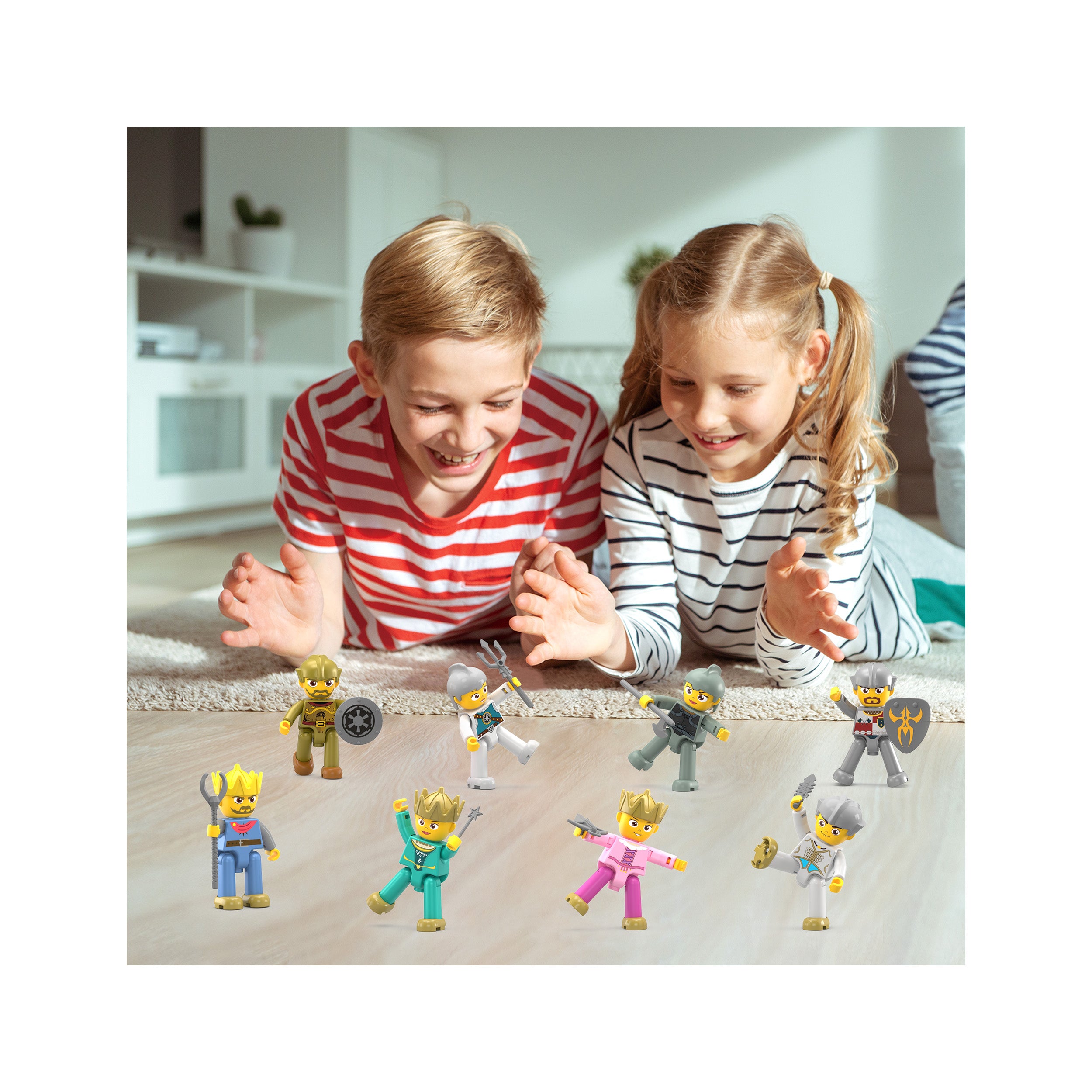 PicassoTiles Medieval King and Knights Magnet Tile Character Figure Set