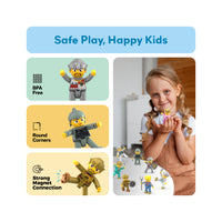 PicassoTiles Medieval King and Knights Magnet Tile Character Figure Set