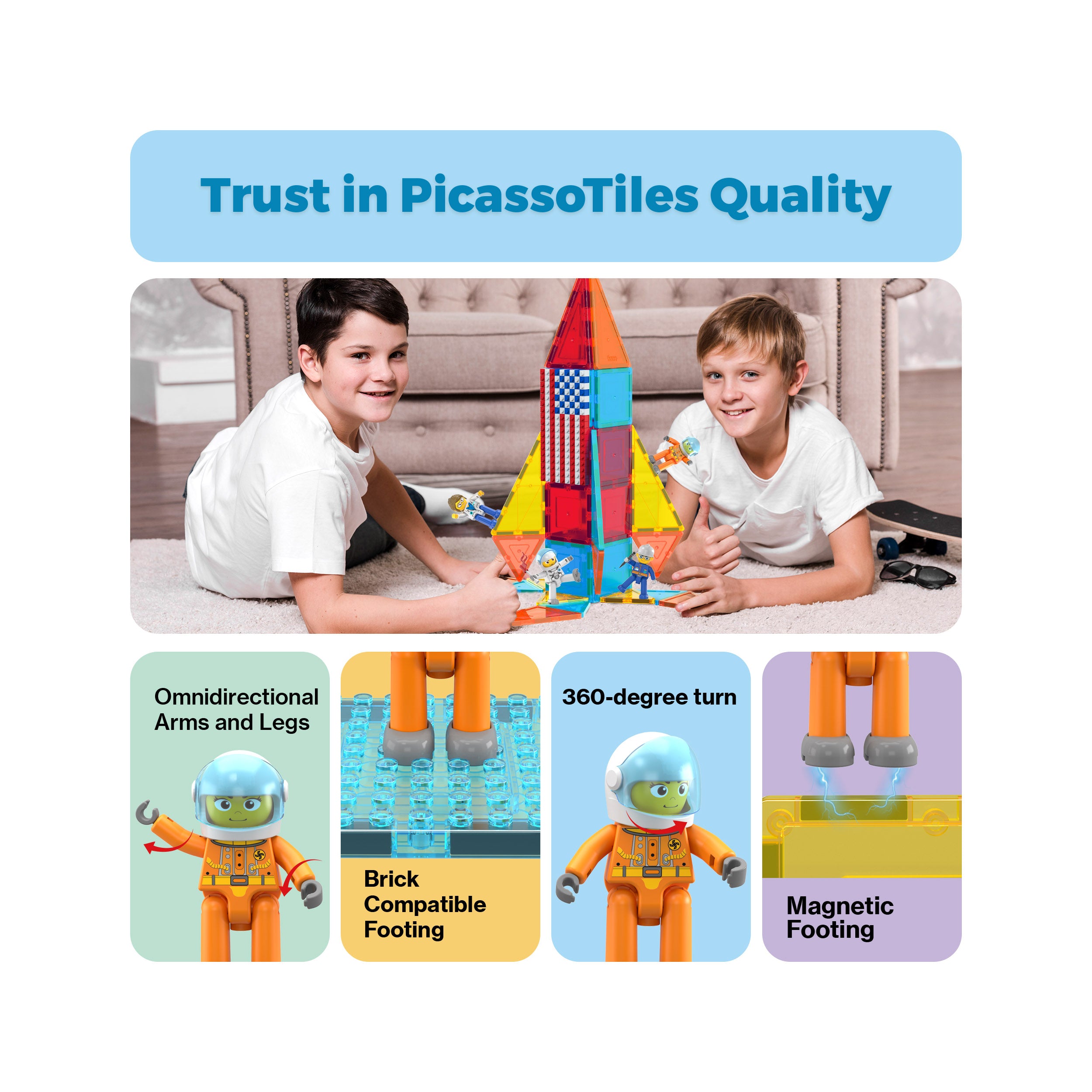 PicassoTiles 4 Piece Career Character Figure Set · PicassoTiles