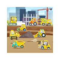PicassoTiles 8pc Magnet Tile Zoo Animal Set on Construction Vehicles