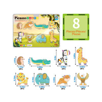 PicassoTiles Magnet Building Blocks 8 Safari Animal Action Figures