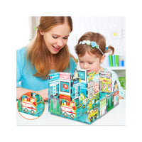 PicassoTiles Magnet Building Blocks Metro City 8 Vehicle  Action Figures