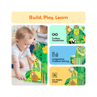 PicassoTiles Magnet Tile Building Blocks 8 Forest Animal Action Figures