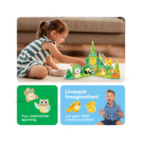 PicassoTiles Magnet Tile Building Blocks 8 Forest Animal Action Figures
