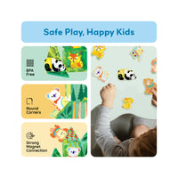 PicassoTiles Magnet Tile Building Blocks 8 Forest Animal Action Figures