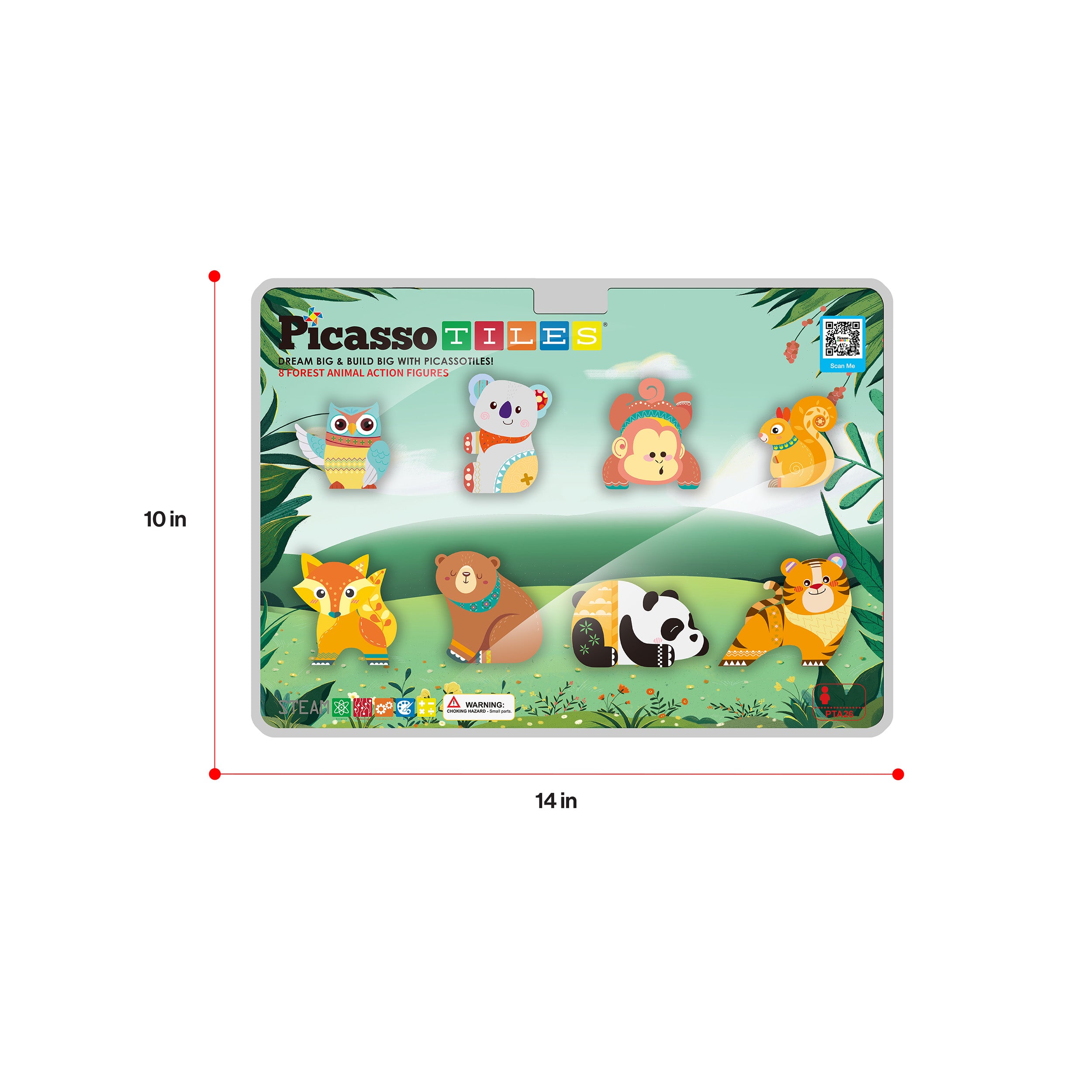 PicassoTiles Magnet Tile Building Blocks 8 Forest Animal Action