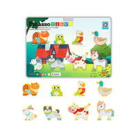 PicassoTiles 8pc Magnet Tile Building Blocks Farm Animal Action Figures