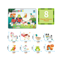 PicassoTiles 8pc Magnet Tile Building Blocks Farm Animal Action Figures