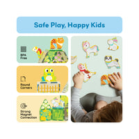 PicassoTiles 8pc Magnet Tile Building Blocks Farm Animal Action Figures