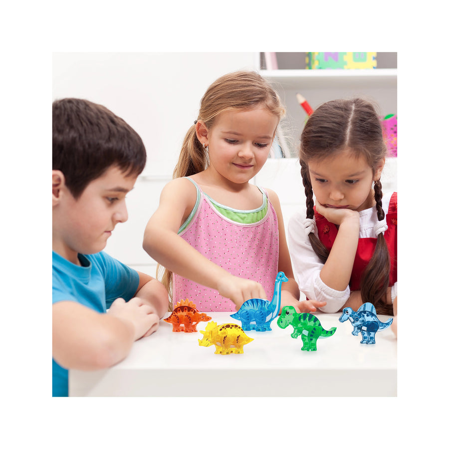 PicassoTiles Magnet Tile Dinosaur Mix & Match Character Prehistoric Friends