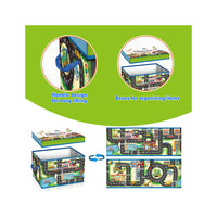 PicassoTiles Magnet Tile Toy Organizer: City Theme Storage Bin with Lid & Handles