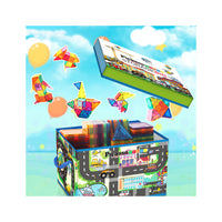 PicassoTiles Magnet Tile Toy Organizer: City Theme Storage Bin with Lid & Handles