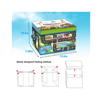 PicassoTiles Magnet Tile Toy Organizer: City Theme Storage Bin with Lid & Handles