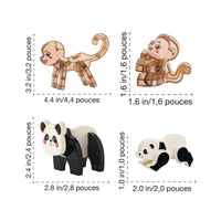 PicassoTiles Panda & Monkey Parent and Baby Characters Playset – 4 Pieces