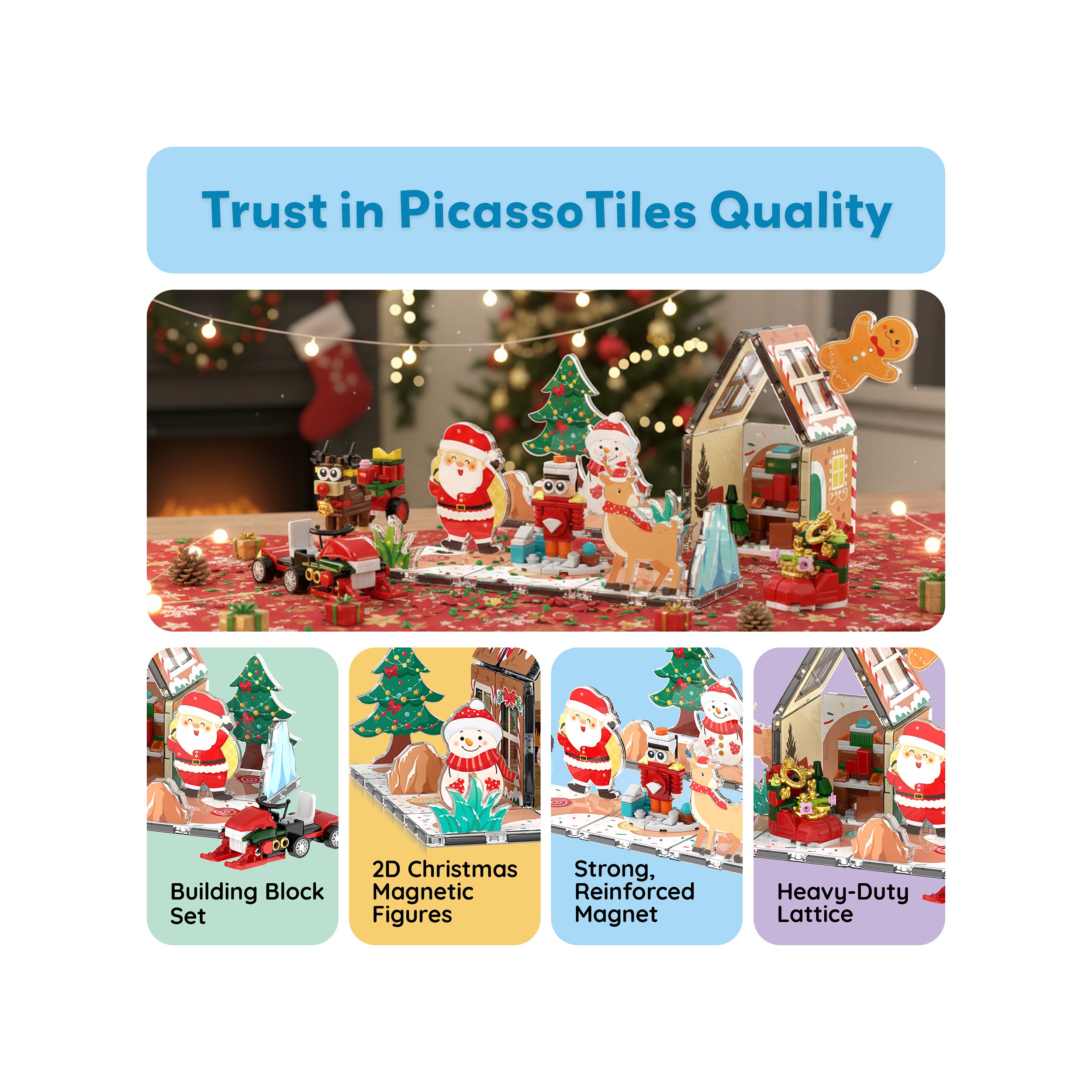 リノ　クリスマスpopup コンプリート PicassoTiles Magnetic Gingerbread House Advent Calendar Set
