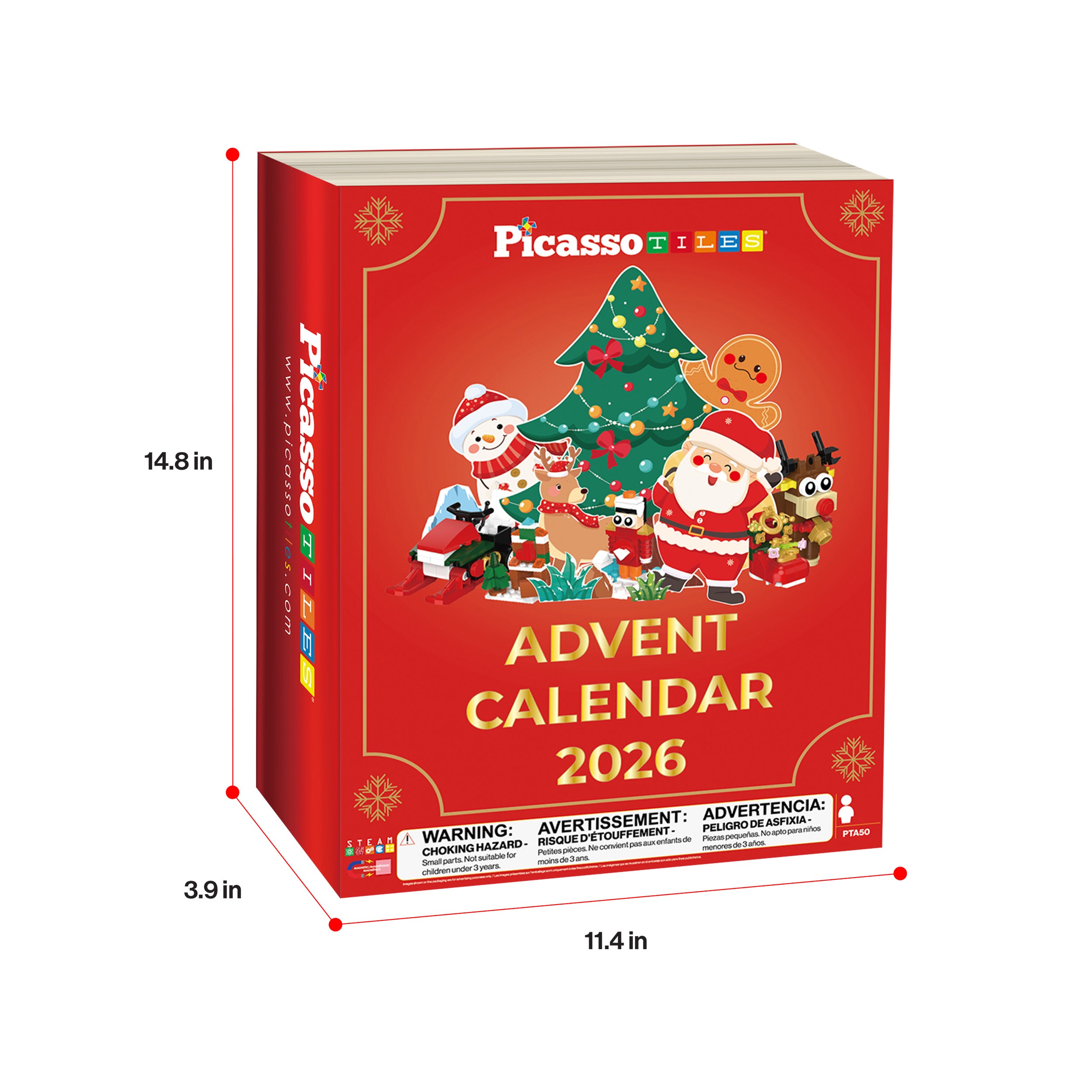 PicassoTiles Magnetic Gingerbread House Advent Calendar Set