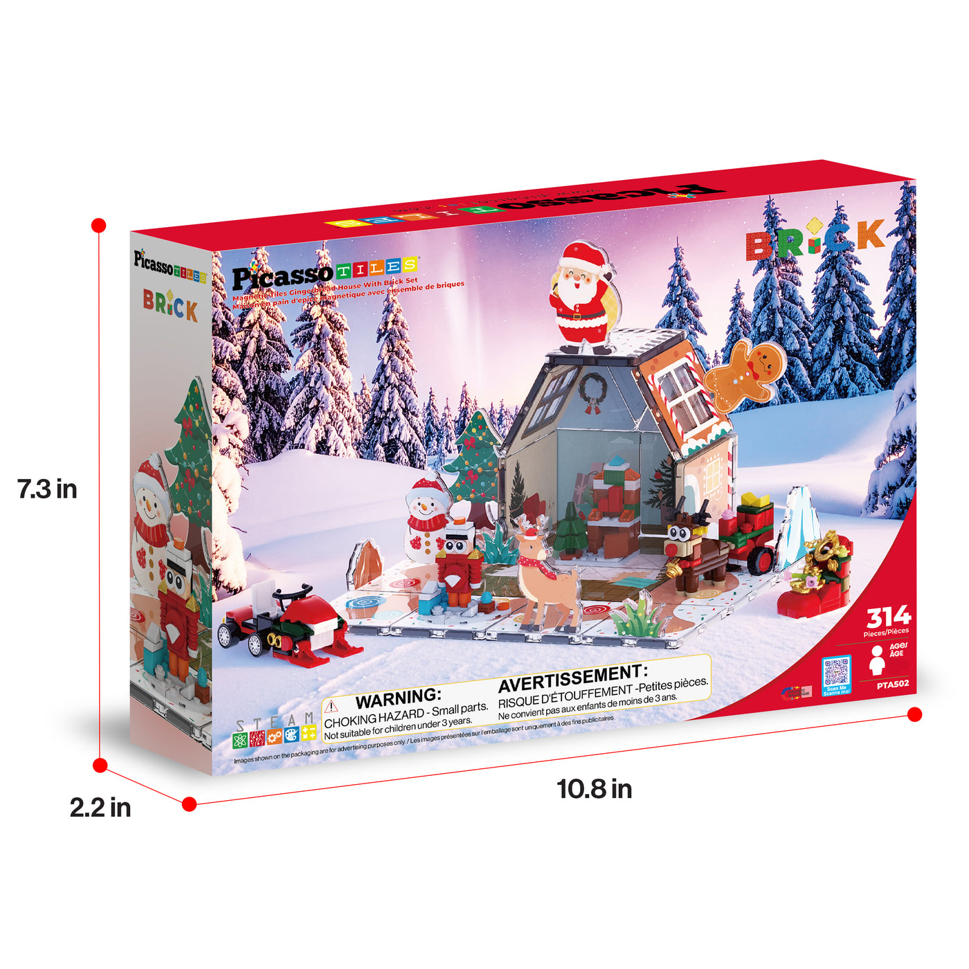 PicassoTiles Gingerbread House Set with Holiday Characters 314pc
