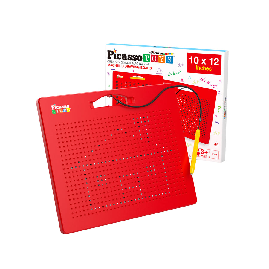 PicassoTiles Large 12"x10" 748pc Magnetic Bead Drawing Board