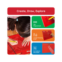 PicassoTiles Large 12"x10" 748pc Magnetic Bead Drawing Board