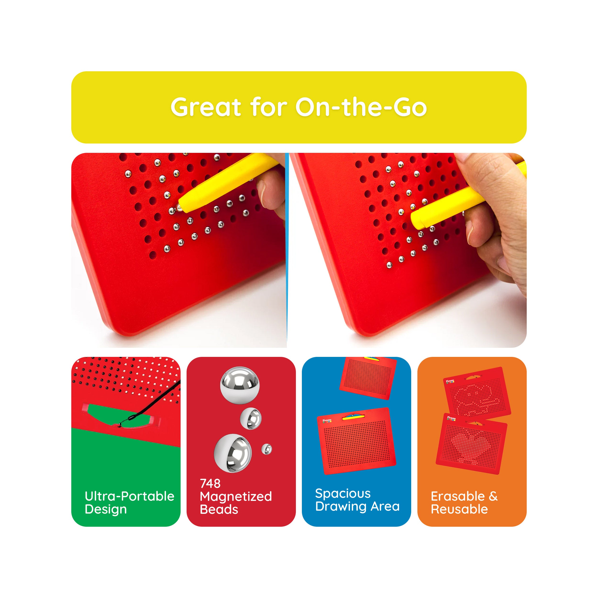 748 Beads Magnetic Drawing Board Red 748 Beads Magnetic Drawing Board Red