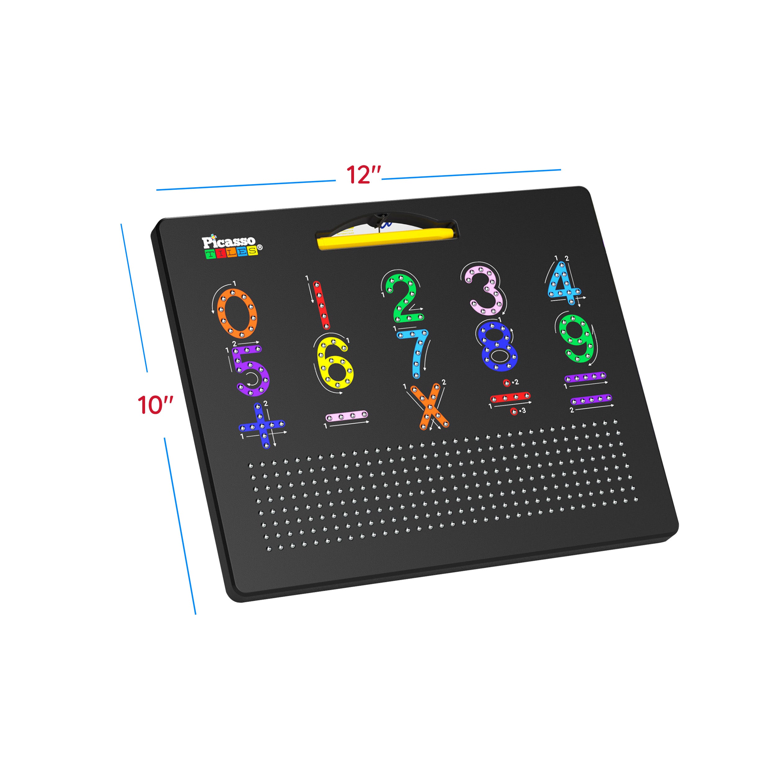 PicassoTiles Magnetic Drawing Board Letters & Numbers Double Sided