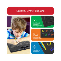 PicassoTiles Double-Sided Magnetic Drawing Board Alphabet Letter and Freestyle