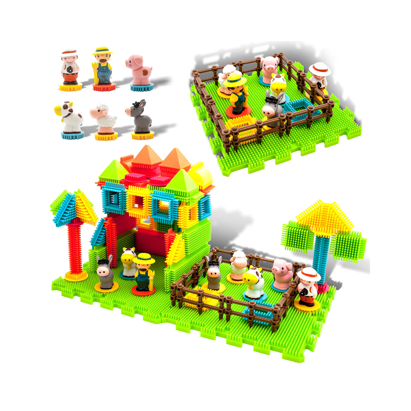 PicassoTiles Soft Building Blocks Hedgehog Farm Set