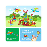 PicassoTiles BrickLock 4 Piece Family Character People Figure Building Set