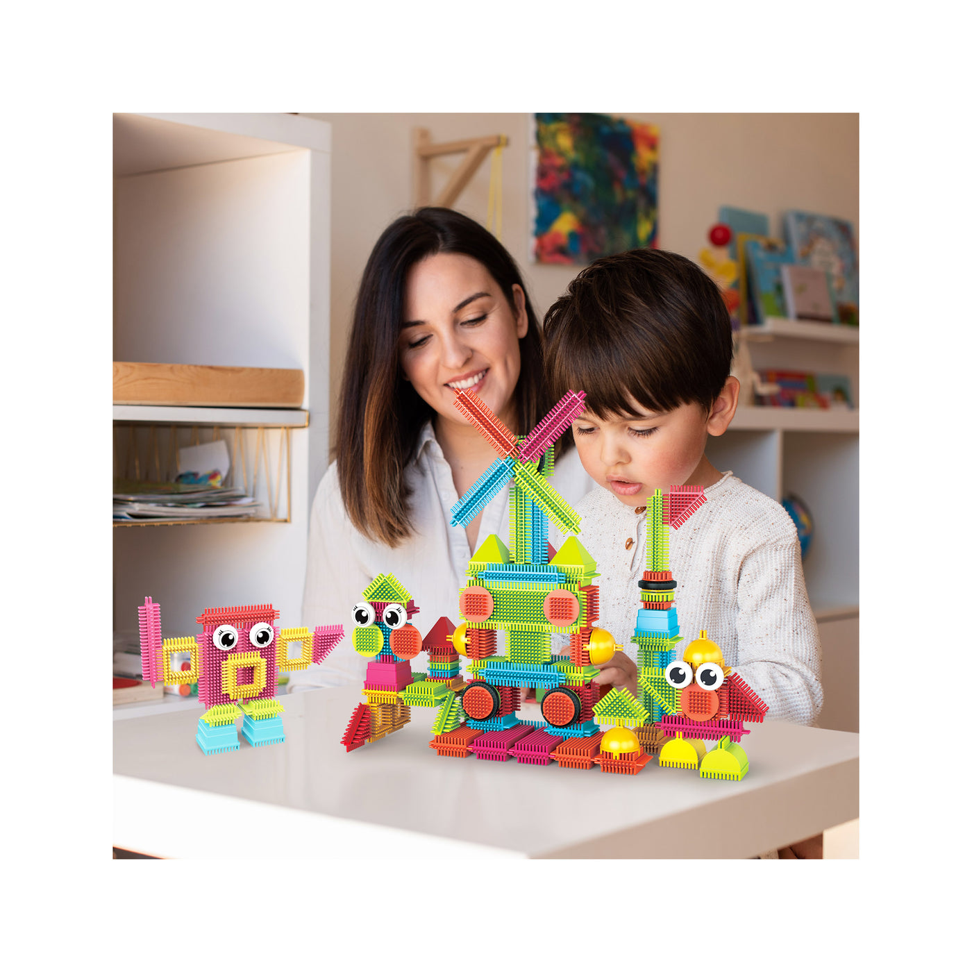 PicassoTiles 112pc Hedgehog Building Blocks Building Set